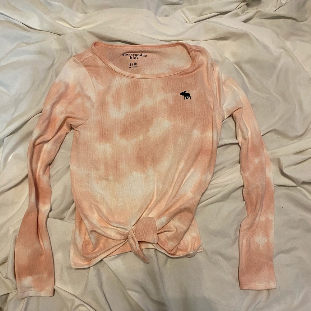 Abercrombie pink and white tie dyed long sleeve